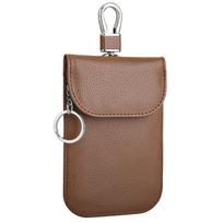 Fashion RFID Blocking Car Keys Case Anti-Theft Leather Key Protector Card Holder for Privacy Protection kava