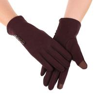 Riding Driving Gloves Thick Full Finger Mittens Fleece Solid Color Touch Screen Gloves Women Mittens Women Girl