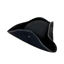 Casual Vintage Western Cowboy Hats Faux Leather Solid Color Tricorn Pirates Cap Stage Performance Jazz Cap Cosplay