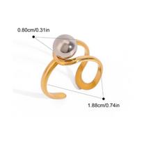 18K Gold Color Plated Finger Rings Double Tone Design Stainless Steel Material Stackable Rings Rust Proof PVD Plated