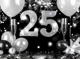 Elegant Silver Black Balloon Themed Banner Background, Birthday Party, Wedding Anniversary Decoration Photography Backdrop Cloth Vinyl 100X75cm