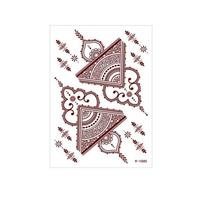 Red Mehndi Stickers Henna Tattoo Stickers Lace Fake Tattoo Legs Arm Red Henna Tattoo Decals Wedding Tool Waterproof