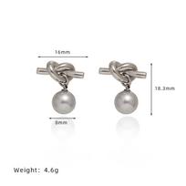 Stainless Steel Love Knot Water Drop Stud Earrings - Gold & Silver Fashion Jewelry
