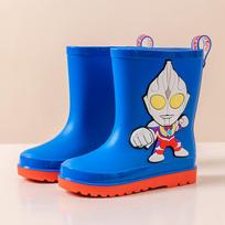 2024 Kids Ultraman Tiga Non-slip Wear-resistant Rain Boots with Drawstring for Boys 190 (Size 29/30)