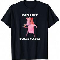 Can I Hit Your Vape? Funny Rat T-Shirt Daily Unisex T-Shirt L