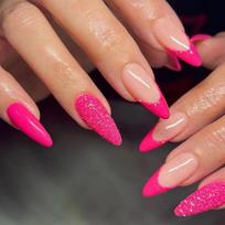 24pcs Nail Tips Detachable Press On Nails Lines Moon Stars Blue Flowers Long Almond False Nails French Eyes
