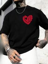 Heart - Shaped Love Print 1Pcs Round Neck Short Sleeve T-Shirt For Unisex XL