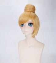 35CM Trumpa peruka su Anime Princesės Sietos Chignon Cosplay Kostiumu Sietos Karščiui atsparus sintetinis plaukas Moteriškos perukai Anime auksas