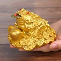 Feng Shui Frog Figurine Wealth Desktop Ornament Sculpture Statue for Bedroom Large