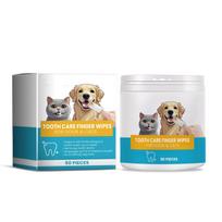 Dog And Cat Teeth Wet Wipes Pet Teeth Tartar Plaque Cleaning Finger Pads1ml One Size blue