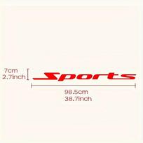 1 vnt. SPORTS raidės automobilio lipdukas Automobilio priekinio ir galinio stiklo apdaila Įbrėžimų maskavimas Automobilio aksesuarai Vandeniui atsparūs lipdukai 98.5x7CM