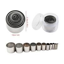 12vnt/rinkinys Nerūdijančio plieno apvalūs polimerinio molio pjaustymo formelės minkšto molio apskritimo pjaustytuvai įrankiai keramikos pjaustymo formelės 12pcs/set