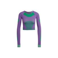 Adidas X Stella McCartney Collaboration Patchwork Fitted Long Sleeve T-Shirt Women Tops Multicolor HN2881 S