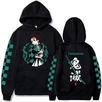 Demon Slayer Japan Anime Didingo dydžio gobtuvas Tanjiro Kamado Vyriški megztiniai Y2k Harajuku Unisex laisvalaikio megztiniai rūbų viršūnės S