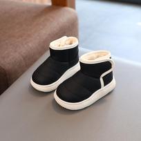 Kids' Velvet-Lined Snow Boots - Solid Color Winter 2023, Korean-Style Cotton Shoes for Boys & Girls, Short Leather Walking Boots 21-25 pack of 5 pairs juoda