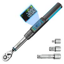 SEESII Digital Torque Wrench 220Nm SEESII Digital Torque Wrench 220Nm 3/8 Drive High Precision with 1/4 & 1/2 Adapters for Auto Motorcycle Bicycle