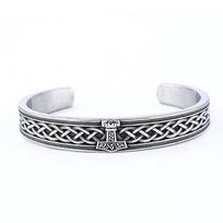 Vintage Stainless Steel Thor Hammer Open Bracelet Unisex Fashion Punk Amulet Jewelry Gift 58-60mm