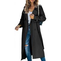 Women's Mid-length Trench Coat Spring and Autumn Korean Style Plus Size Trendy British Style Overcoat Knee-length Coat L