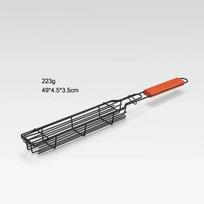 Outdoor Wooden Handle Barbecue Cage for Camping Meat and Vegetable Barbecue Net Rack Picnic Barbecue Tools