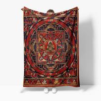 Buddhist Mandala Blanket Throw Rug Bed Sofa Cover Meditation Prayer Mat Decorative Gift 75x90cm