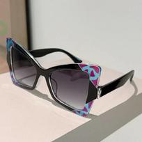 Stylish Blue Light Blocking Butterfly Shaped Cat-Eye Glasses Customizable Color Blocking Full Frames Stylish Unique Sun Glasses as picture shows