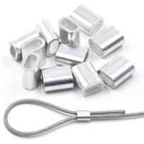 10-50Pcs New M1 to M12 Crimp Sleeve Fixing Clip Hardware Cable Clip Aluminum Oval Wire Ferrules Steel Wire Rope 50Pcs M1.2