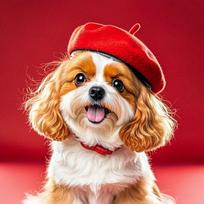 High Quality Soft Dog Fleece Hat Beret Warm Knitted Dog Warmer Winter Hats Adjustable Pet Headwear Cat Dog Cap Pet Hat Puppy raudona