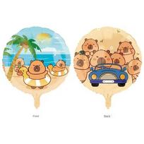 5PCS Large Capybara Balloon Animal Inflatable Toy Guinea Pig Foil Balloon Cute Happy Birthday Party Decor Inflatable Air Balloon 10inch