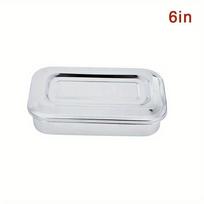 Square Stainless Steel Rectangular Food Storage Pan with Lid Commercial Dish Tray Freshening Lunch Box Container Storage Box