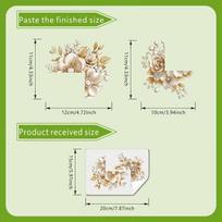 1PC 2D Luxurious Golden Floral Switch Stickers, Self-Adhesive Pearl Rhinestone Flower Decals, for Home Wall Decoration (Gold,1PC) auksas