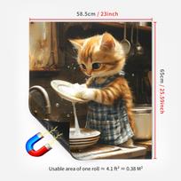 Easy-Clean Magnetic Dishwasher Door Cover - No Glue Needed, Perfect for Kitchen Decor & Stainless Steel Panels, 23.03x25.59 inch 58.5cmX65cm