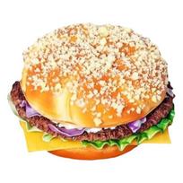 Simulation Beef Burger Model Soft PU Non-Toxic Fake Bread Realistic Decorative Food Simulation Model Food Decoration