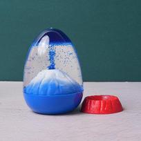 Acrylic Volcano Sand Hourglass, Floating Lava Liquid Timer, Eggshell Shaped Eruption Ornament, Modern Desktop Decoration for Roo
