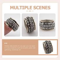 Carved Vintage Ring for Women Retro Finger Band Delicate Alloy Jewelry Gift for Girlfriend Wife Mother Birthday 1.8x1.8CM