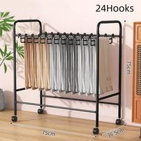 Floor-standing Pants Storage Rack Multifunctional Pulley Wheel Hanging Rack Space Saving Mobile Closet Rack Clothes Storage
