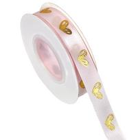 1.5cm*16 meters Valentine's Day Series Ribbon Love Printed Classic Gold-stamped Heart Ribbons Festive Atmosphere Ribbon
