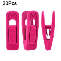20Pcs Strong Finger Flocked Hanger Clips Non-Slip Traceless Pants Hangers Clip Windproof Space Saving Laundry Clips