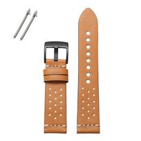 Stitching Cowhide Watch Strap 20mm 22mm Breathable Genuine Leather WristBand Pin Buckle Men Women Universal Bracelet Accessories 20mm
