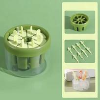 Easy To Release Plastic 8 Hole Ice Cream Mold Clear Base Homemade Ice Cube Tray Eco-friendly with Handle Ice Pops Mold For Home žalia