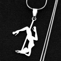 Pole Dance Figure Girls Chain For Women Men Stainless Steel Gold Color Art Musical Trendy Sports Pendant Necklace Jewelry Gifts