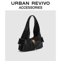 URBAN REVIVO 2026 Summer Creative Lock Shoulder Bag One Size