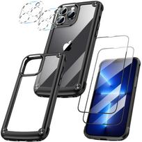 [5-in-1] for iPhone 13 12 11 Pro Max XR Case, 2 Packs Camera Lens Protector + 2 Packs Soft Screen Protector,All-Round Protection for iPhone 8 Plus juoda