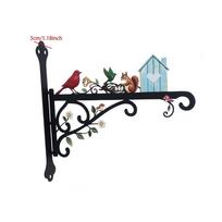 Rustic Style Wall-mounted Hanger Iron Art Bird Cage Rack Plant Hanging Bracket  Yard Style C