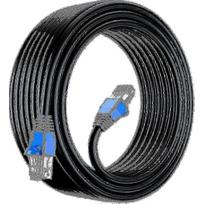 50m Cat6 Lauko Vandeniui Atsparus Tiesiogiai Užkasamas Ethernet Kabelis - UTP CCA 550MHz Juodas 50 Metrų 2025