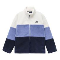 New Balance Plus Colorblock Patch Detail Zip Up Teddy Jacket Asia Sizing 'White Blue Black' Unisex 6DC44823-NV M