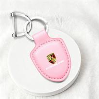 Leather For Porsche Cayenne Panamera Macan 911 Taycan Boxster Cayman 918 Pajun Car Emblem Keychain Keyring Shield Key Chain