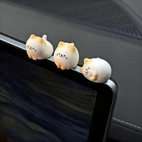 3Pcs Lovely Cartoon Kitten Figurines, Creative Adorable Car Ornament, Great for Car Dashboard Center Console Decoration
