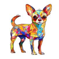 Colorful Dog Acrylic Puzzle Suncatcher Dachshund/Chihuahua Stained Glass Window Hanging Ornament Gifts for Women Dog Lovers A