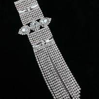 European Luxury Crystal Water Drop Tassel Bracelet Women’s Accessories sidabras