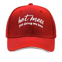 Hot Mess Printed Baseball Cap Vintage Retro Dad Hat Casual Sun Hat for Women and Unisex Sandwich Baseball Cap One Size